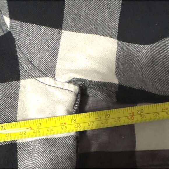 Y2K Hollister Flannel Black White Plaid  Cotton Blend Cabincore. Vintage - Picture 5 of 6